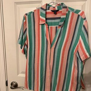 TRIBAL|Striped Shirt|Colorful|linen